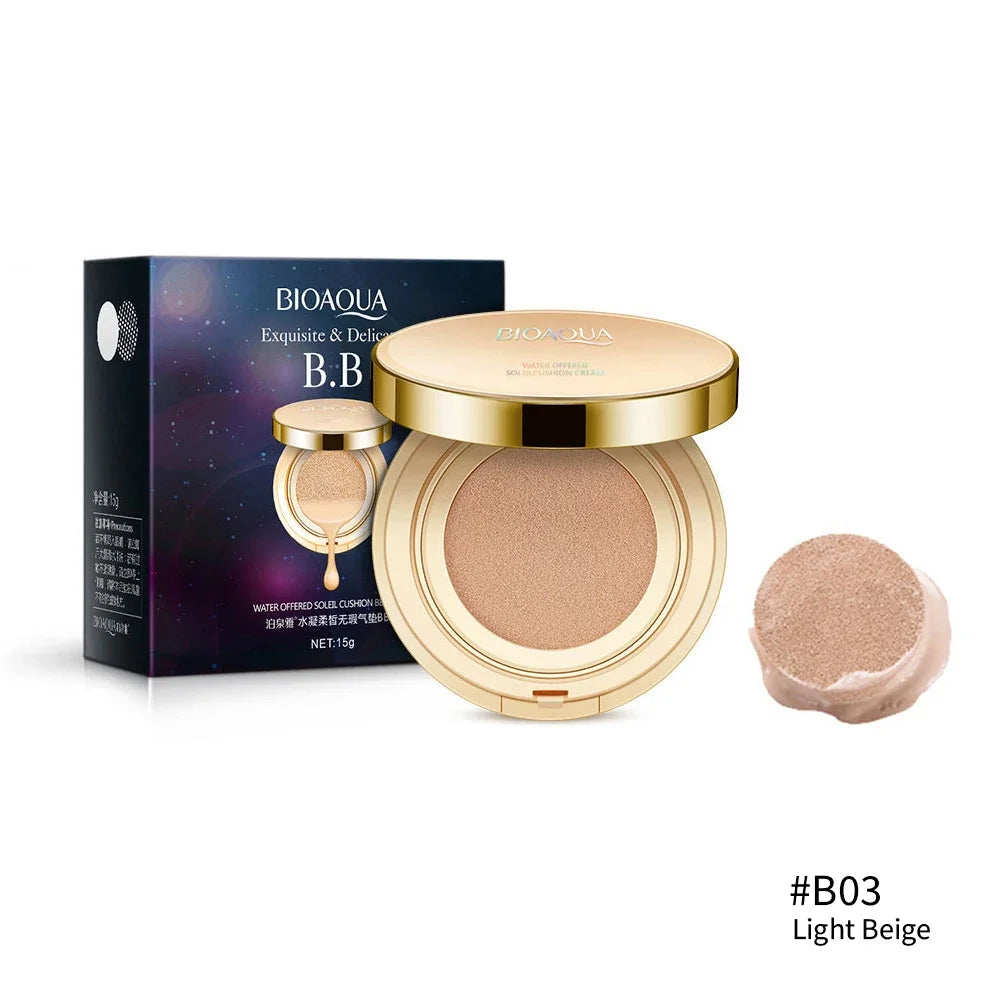 BIOAQUA Waterproof Matte Air Cushion BB & CC Cream – High Coverage, Oil Control, Poreless Foundation Base Makeup - Lylamor.com
