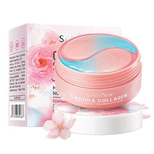 SADOER Sakura Collagen Eye Masks 60pcs Anti Dark Circle & Puffy Eye Patches for Hydrating, Firming Eye Care - Lylamor.com