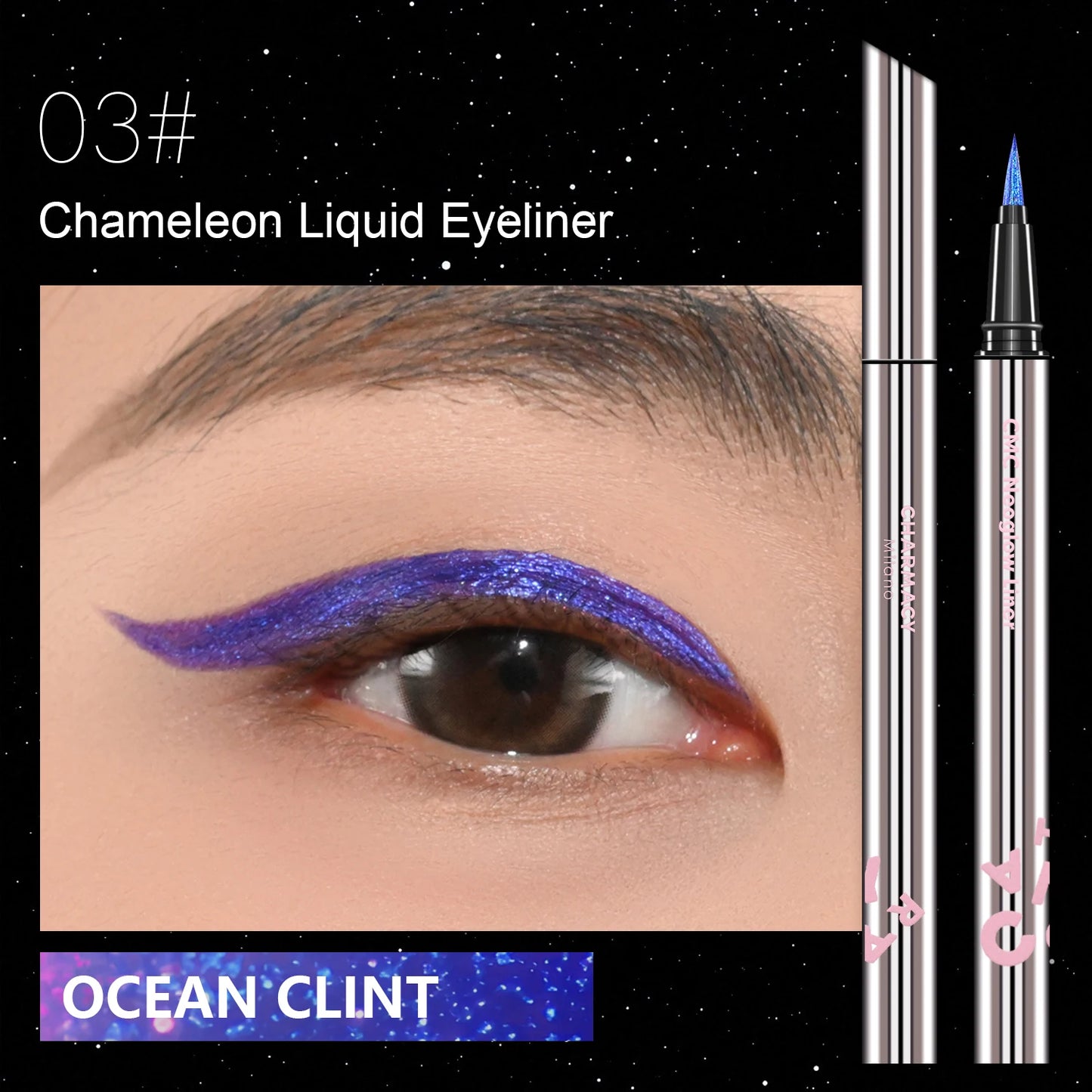 CHARMACY Glitter Liquid Eyeliner – Quick Dry, Waterproof, Long-lasting Chameleon Colors - Lylamor.com