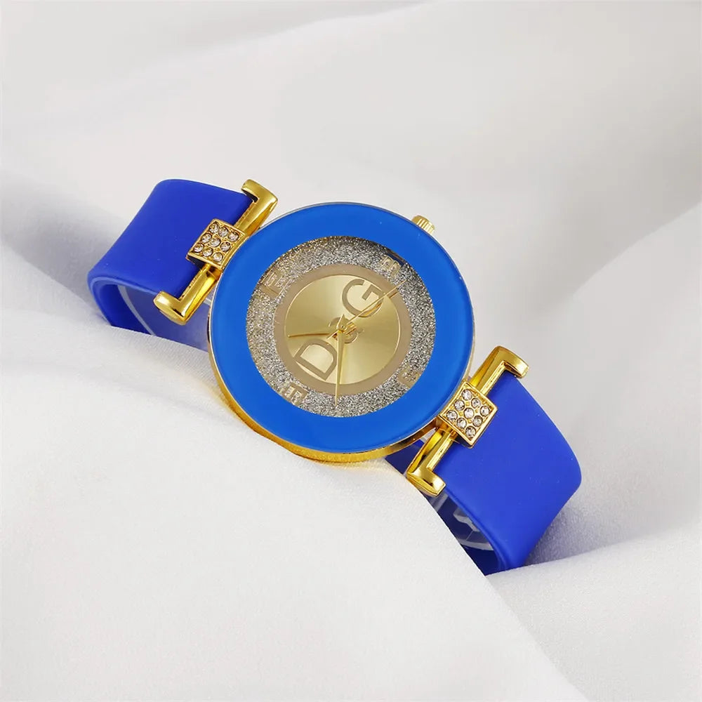 Black Silicone Quartz Watch - Minimalist Women's Casual Wristwatch