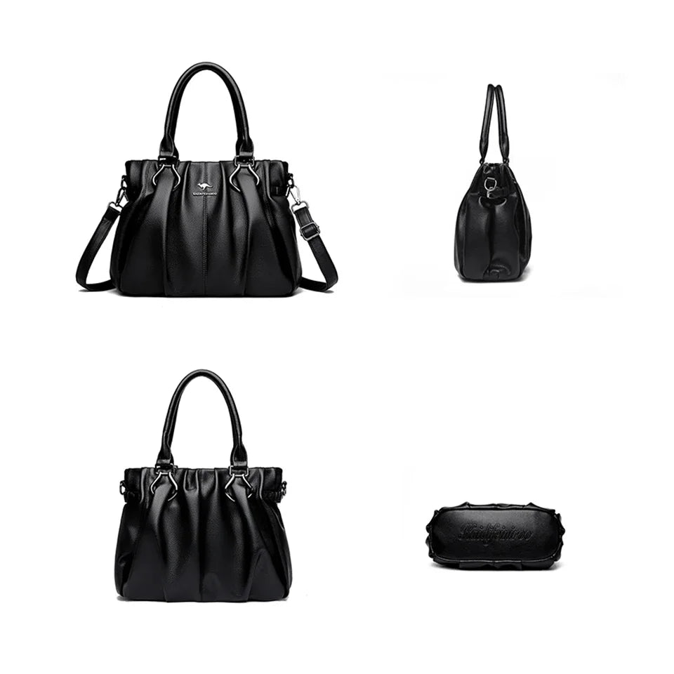 VANDERWAH Soft Leather Casual Tote - Zippered Women’s Commuter Handbag - Lylamor.com