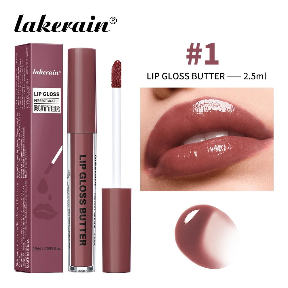Lakerain Lip Gloss Butter  Long Lasting Non-stick  Beauty Waterproof Lip Stain Makeup Plumping Hydrating Lip Gloss Cosmetics - Lylamor.com