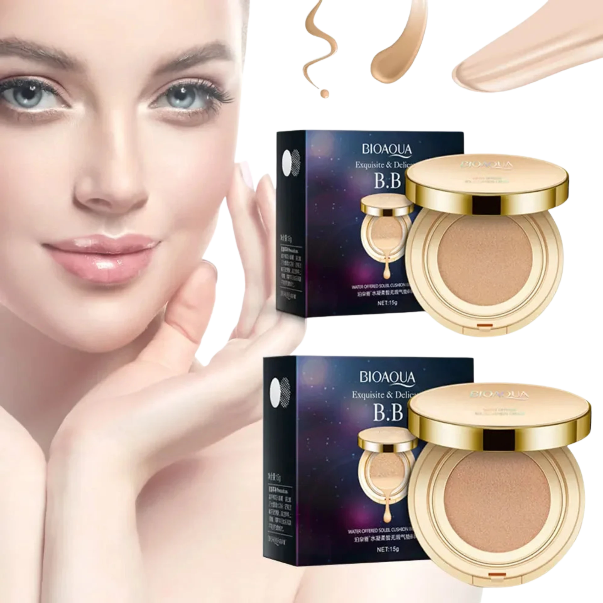 BIOAQUA Waterproof Matte Air Cushion BB & CC Cream – High Coverage, Oil Control, Poreless Foundation Base Makeup - Lylamor.com