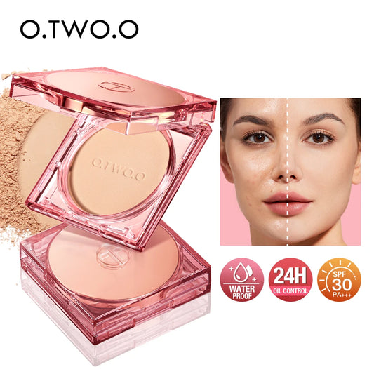 O.TWO.O Face Powder Oil-control 24 Hours SPF 30 PA+++ Long Lasting Waterproof Matte Face Makeup Cosmetic Setting Compact Powder - Lylamor.com