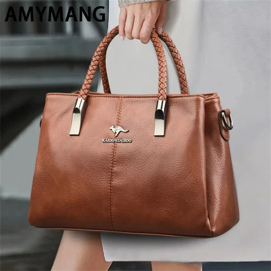 Luxury Women’s PU Leather Shoulder & Crossbody Tote Bag – Large Capacity Handbag with Zipper Closure - Lylamor.com