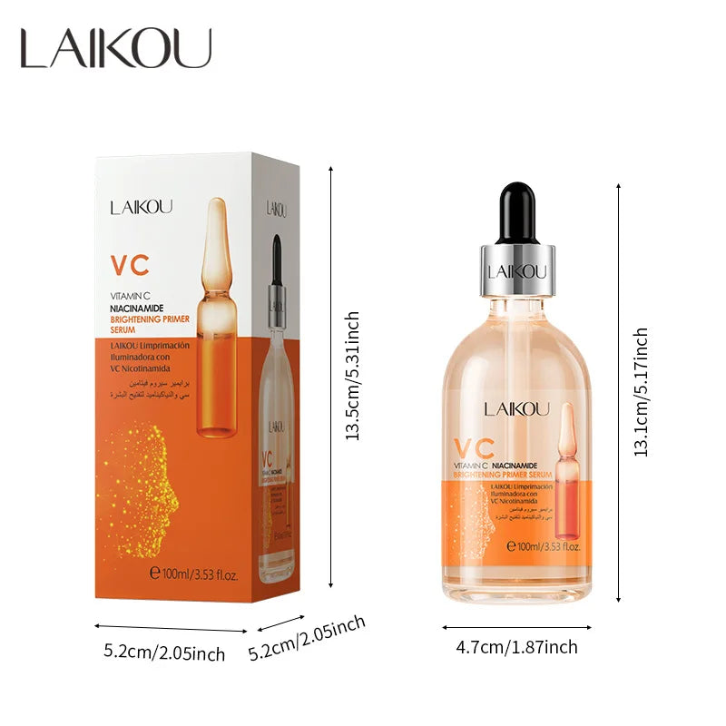LAIKOU Swiss Anti-Aging Facial Serum 100ml – Sakura, Vitamin C, Niacinamide & Hyaluronic Acid Brightening Essence for Women - Lylamor.com