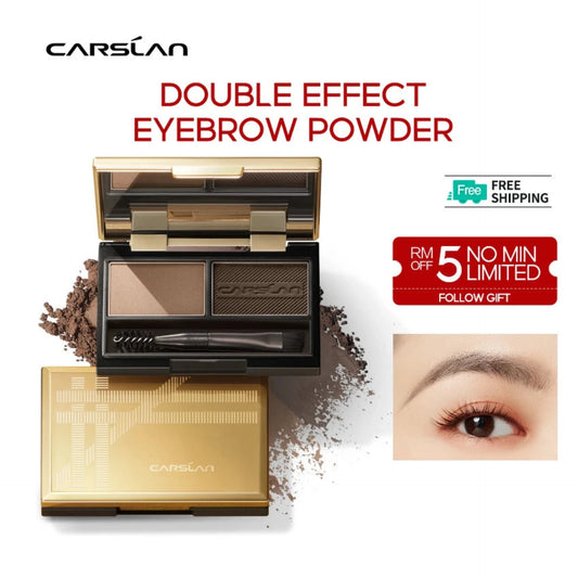 CARSLAN 2 Colors Eyebrow Powder Palette with Brush & Mirror – Waterproof, Long-Lasting Brow Makeup - Lylamor.com