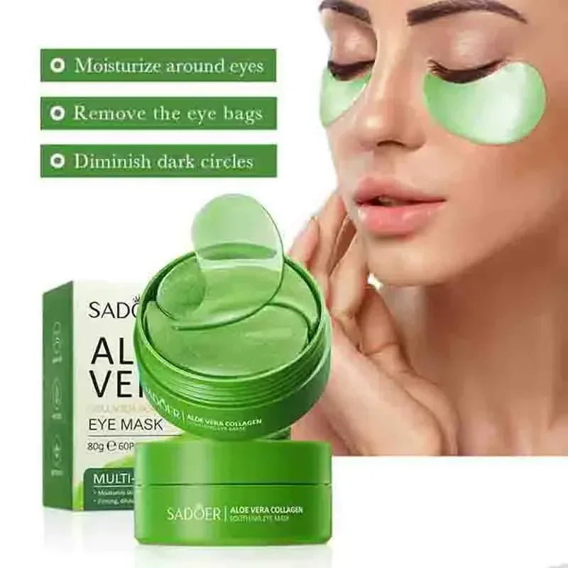 60PC Aloe Vera Collagen Eye Masks – Anti-Dark Circle & Firming Patches
