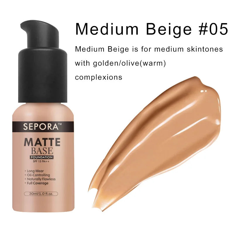 FOCALLURE Liquid Foundation – Matte, Moisturizing & Long-Lasting, 30ml - Lylamor.com