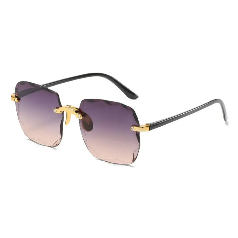 Frameless Gradient Sunglasses – Classic Square Shades for Women