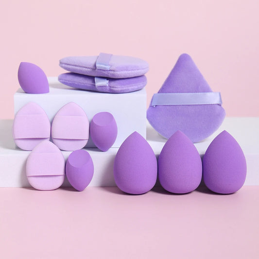 Coffret de 12 éponges à maquillage – Éponges multi-usages et houppettes