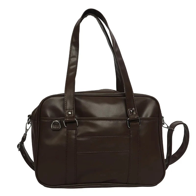 Japanese Preppy Shoulder Bag - PU Leather JK Uniform Bag for Women & Girls (Itabag/Tote/Bolso)
