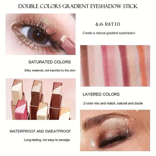 2-Color Gradient Eyeshadow Stick – Smudge-Proof & Effortless Blending