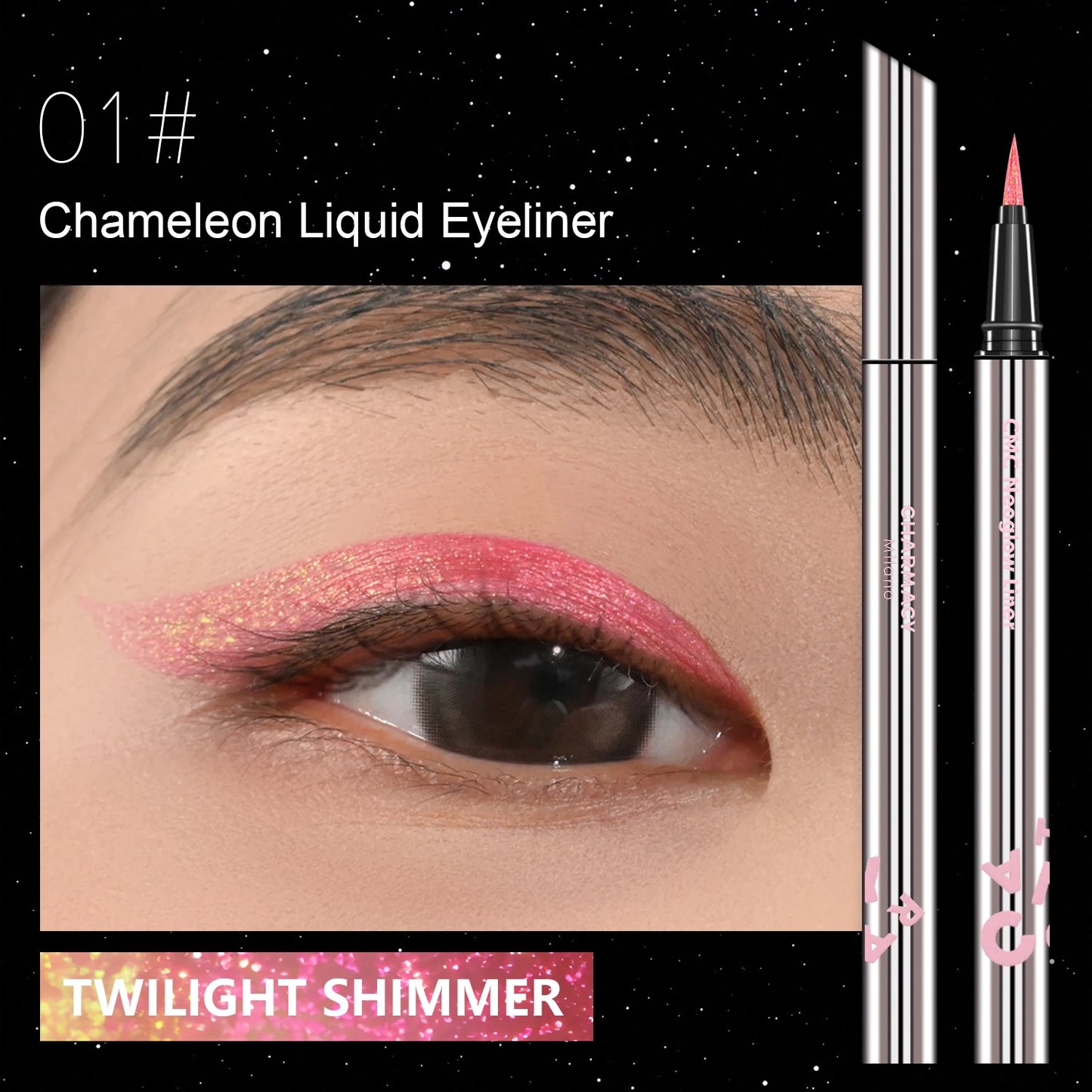 CHARMACY Glitter Liquid Eyeliner – Quick Dry, Waterproof, Long-lasting Chameleon Colors - Lylamor.com