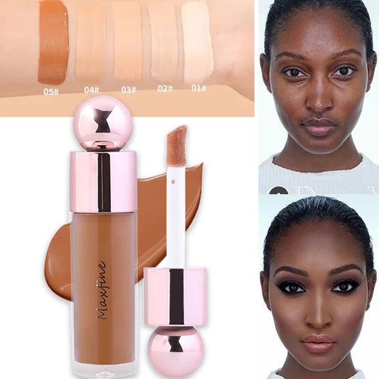 Cream Concealer Full Coverage Foundation Cream For Dark Skin Oil-Control Korean Moisturizing Foundation Lasting Base Makeup
