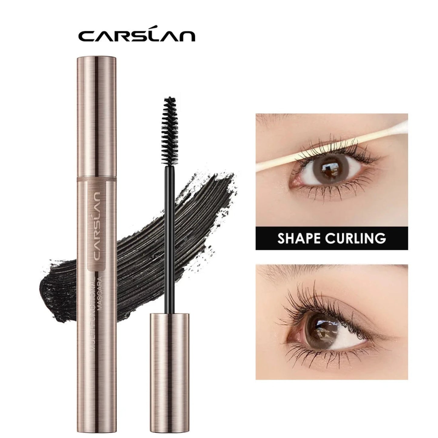 CARSLAN 3D Mascara – Curling, Lengthening & Volumizing Waterproof Long-Wear Makeup - Lylamor.com