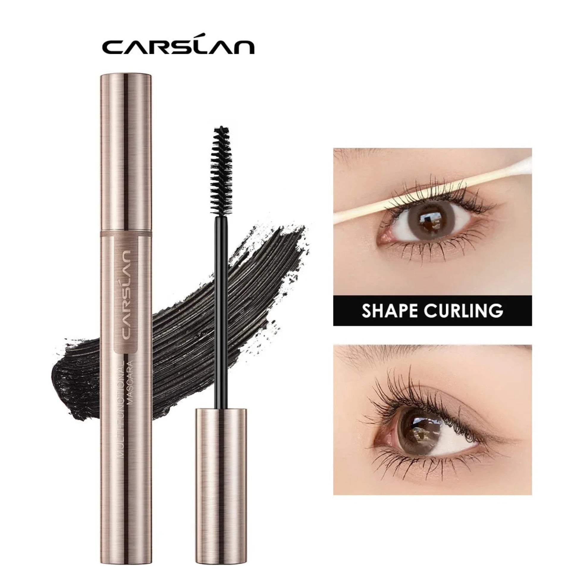 CARSLAN 3D Mascara – Curling, Lengthening & Volumizing Waterproof Long-Wear Makeup - Lylamor.com