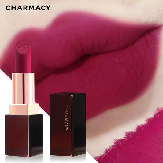 CHARMACY Matte Lipstick – Long-lasting, Waterproof, Velvet Finish, Non-stick Cup - Lylamor.com