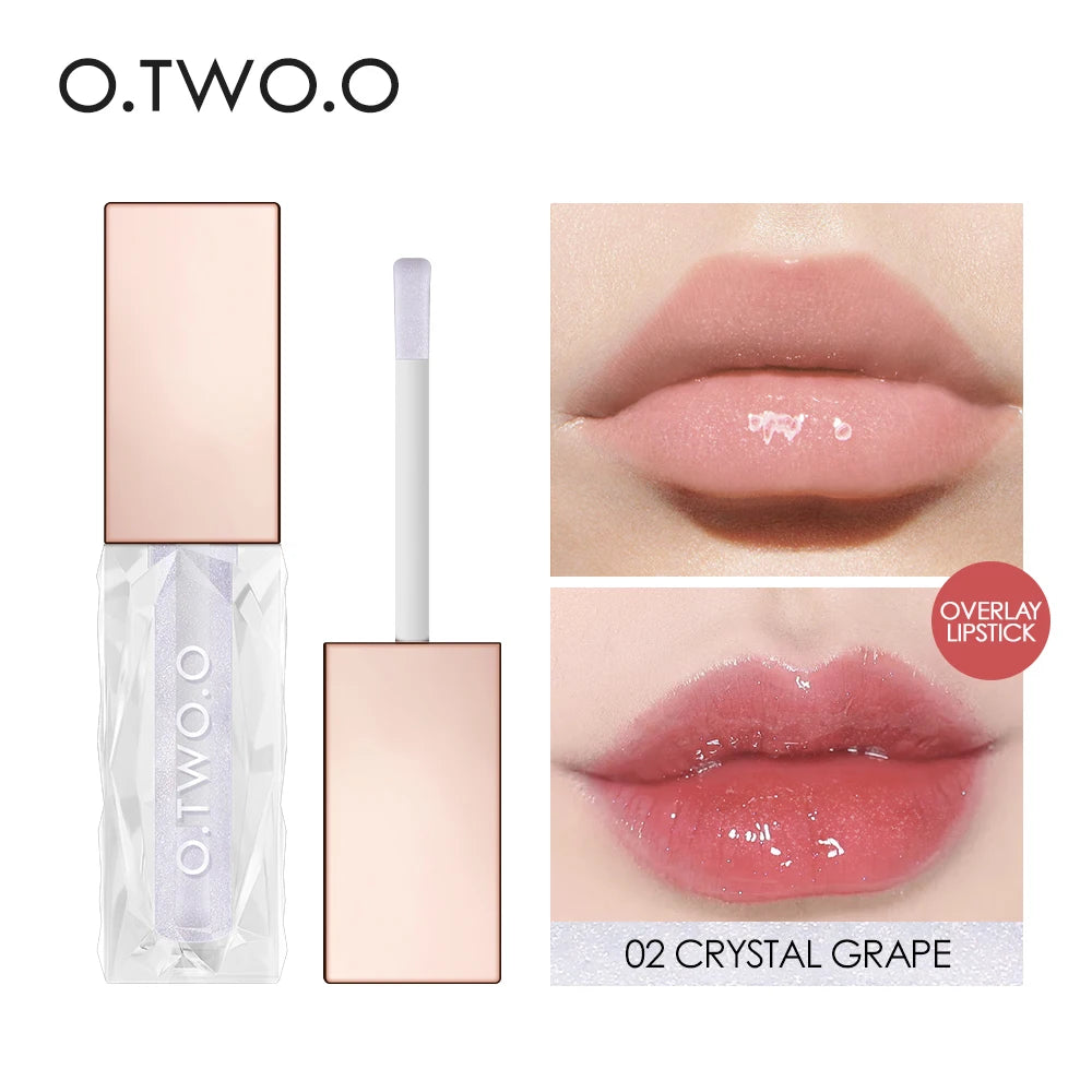 O.TWO.O Clear Crystal Lip Gloss – Moisturizing Lip Oil, Transparent Jelly Shine, Long Lasting - Lylamor.com