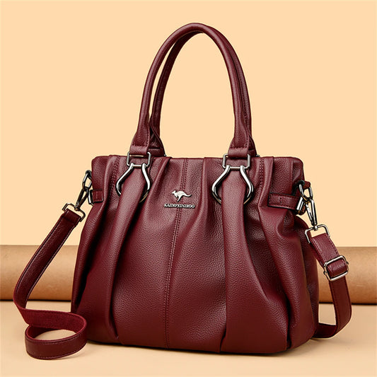VANDERWAH Soft Leather Casual Tote - Zippered Women’s Commuter Handbag - Lylamor.com