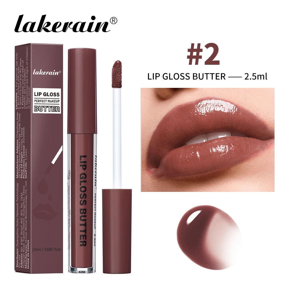 Lakerain Lip Gloss Butter  Long Lasting Non-stick  Beauty Waterproof Lip Stain Makeup Plumping Hydrating Lip Gloss Cosmetics - Lylamor.com