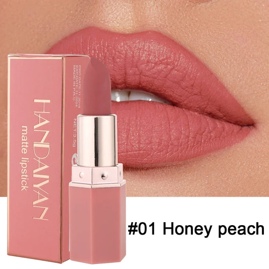 Nude Matte Lipsticks 6 Colors Waterproof Long Lasting Lip Stick Not Fading Sexy Nude Red Pink Velvet Lipsticks Makeup Cosmetic