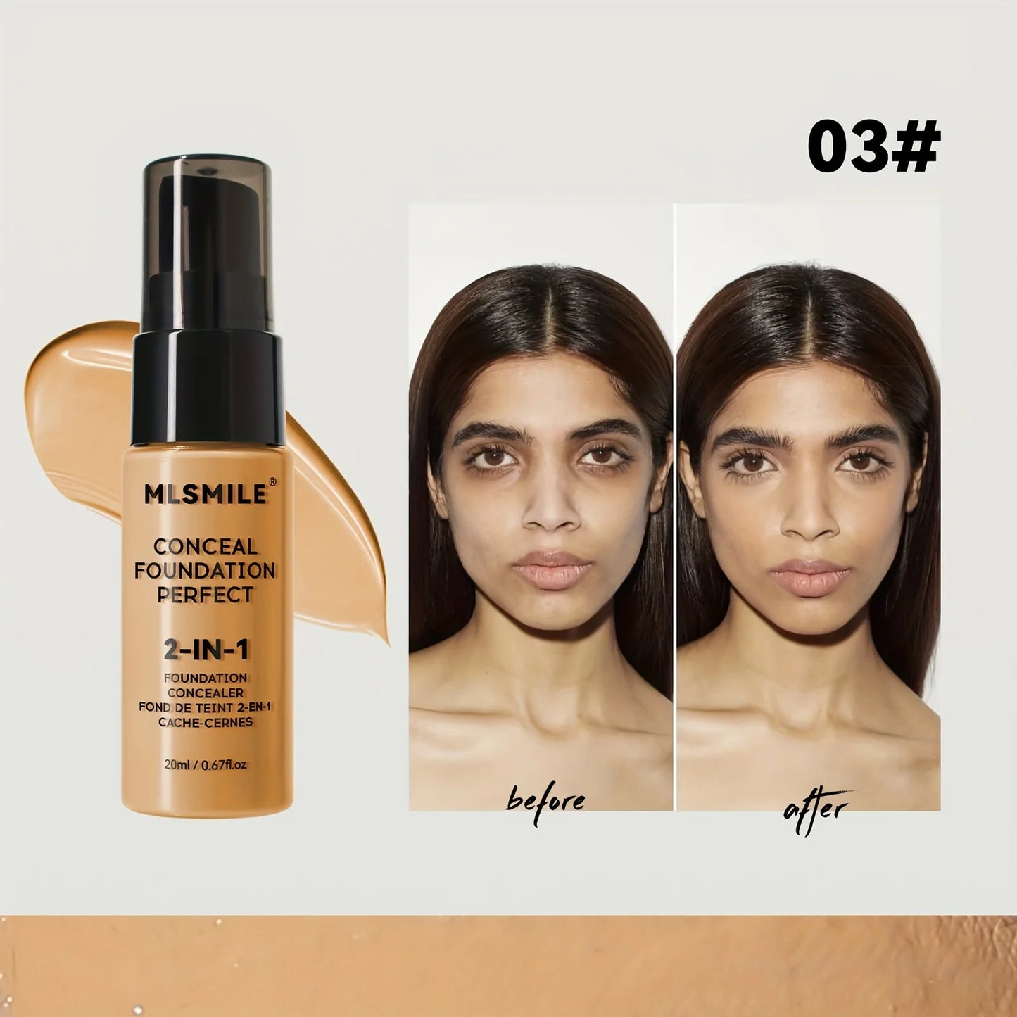 2-in-1 Oil Control Liquid Foundation & Concealer – Full Coverage, Waterproof & Hydrating - Lylamor.com
