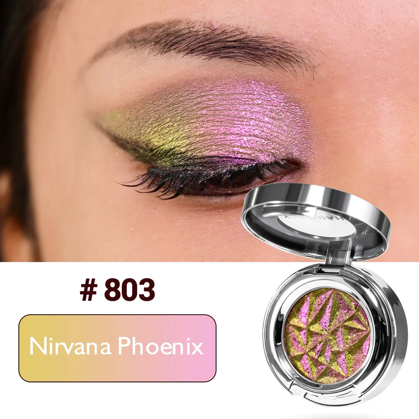 CHARMACY Duochrome Eyeshadow Palette – Long-lasting Glitter Multicolor Pigment Shadows - Lylamor.com