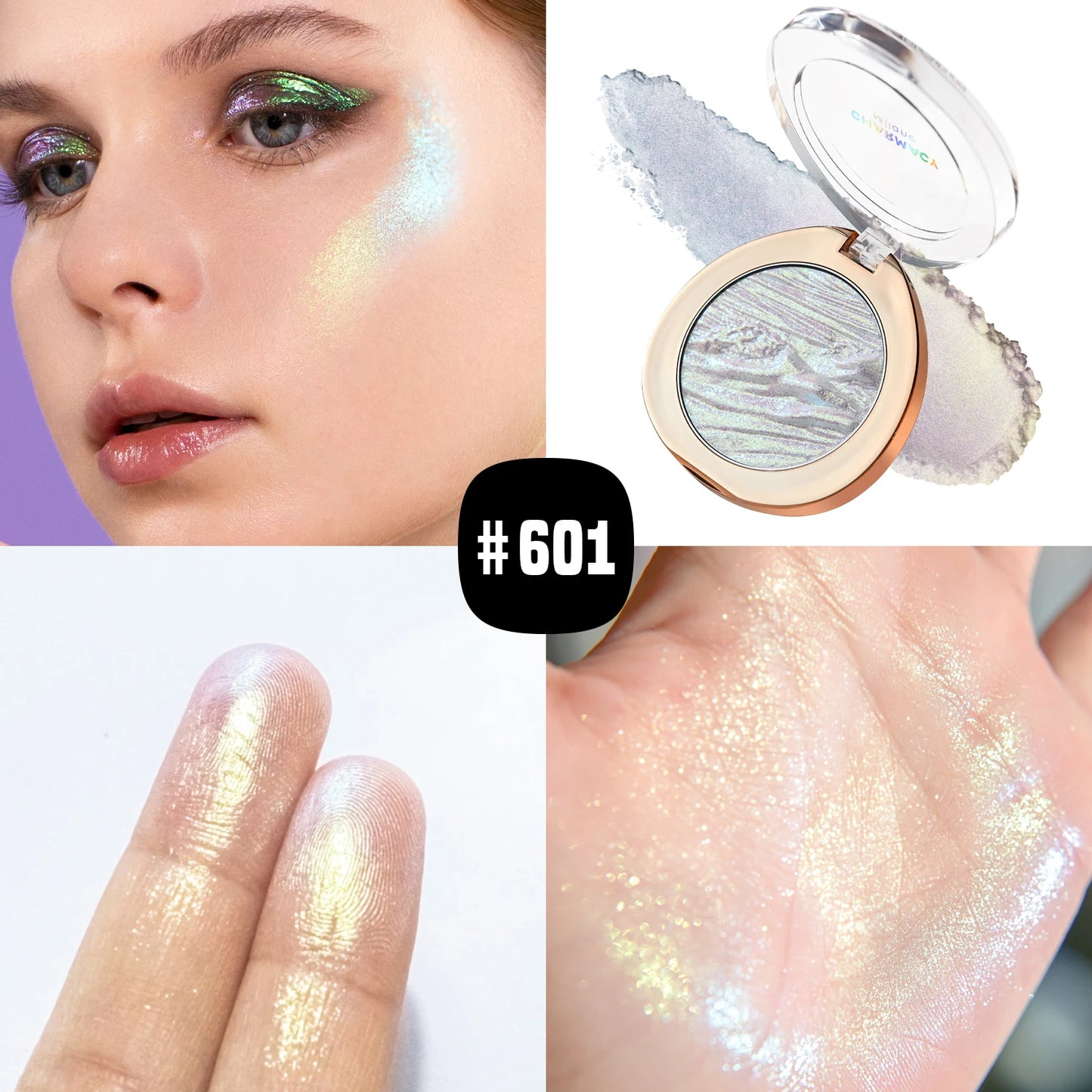CHARMACY Duochrome Highlighter Powder 4.2g – Long-Lasting Multichrome Shimmer Makeup for Women - Lylamor.com