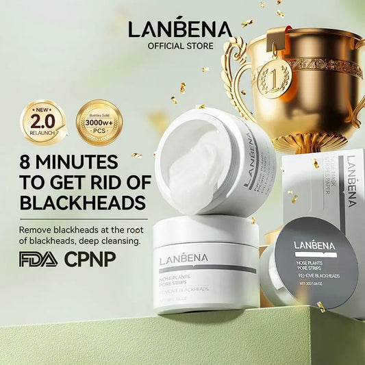 LANBENA Blackhead Remover Peel Off Mask with 2% BHA – Nose & Face Pore Strips - Lylamor.com