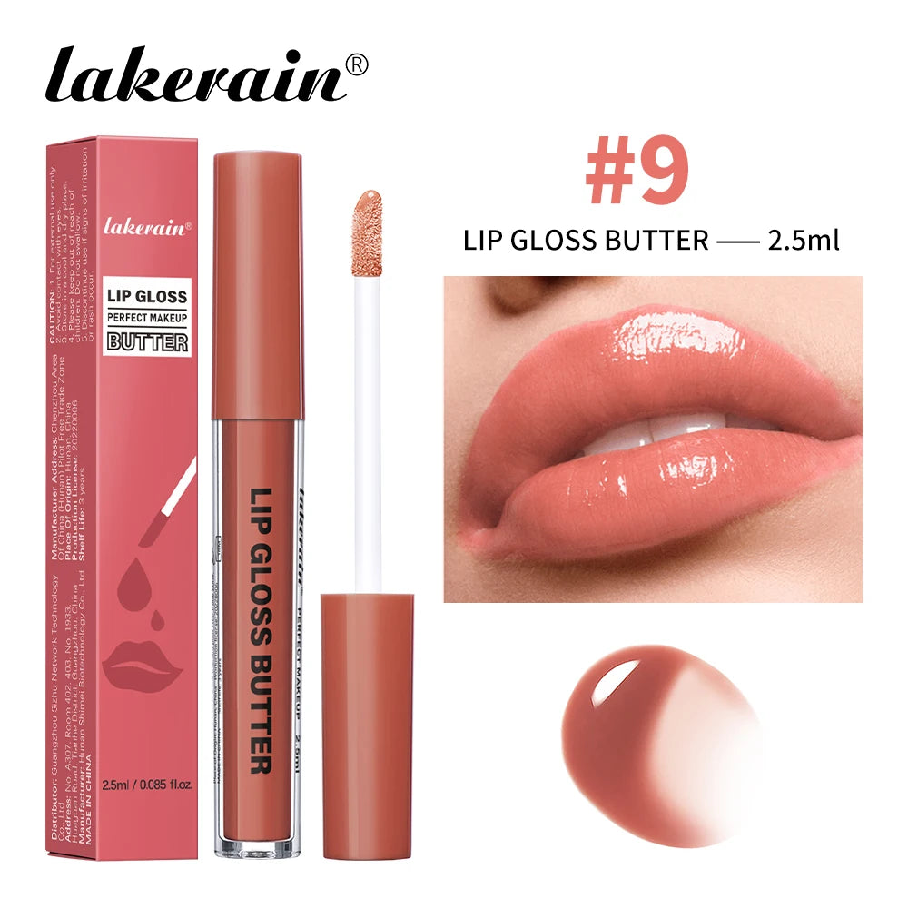 Lakerain Lip Gloss Butter  Long Lasting Non-stick  Beauty Waterproof Lip Stain Makeup Plumping Hydrating Lip Gloss Cosmetics - Lylamor.com