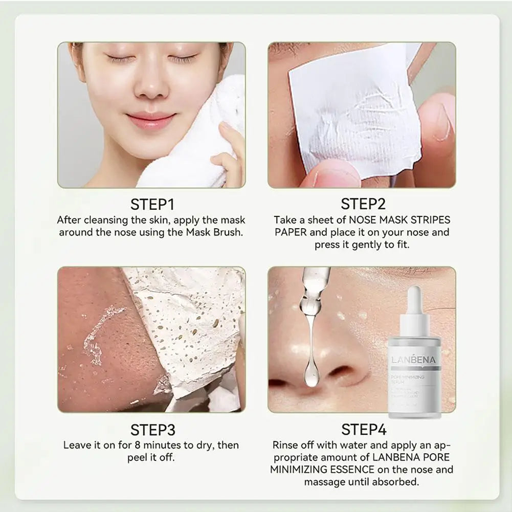 LANBENA Blackhead Remover Peel Off Mask with 2% BHA – Nose & Face Pore Strips - Lylamor.com