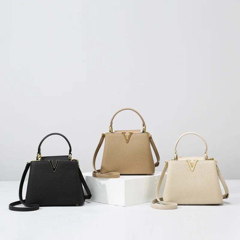 Women’s PU Leather Tote with Breathable Bamboo Fiber Lining – Casual Crossbody & Commuter Bag - Lylamor.com