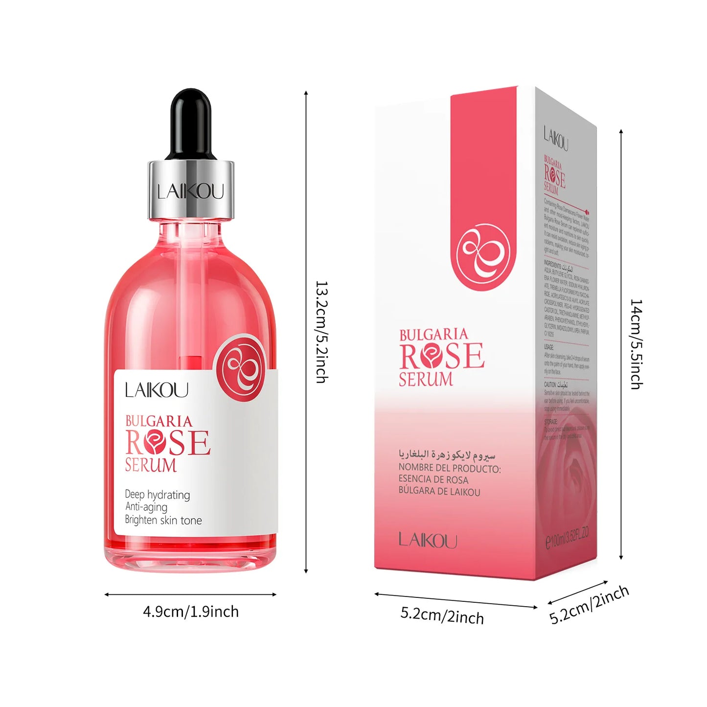 LAIKOU Swiss Anti-Aging Facial Serum 100ml – Sakura, Vitamin C, Niacinamide & Hyaluronic Acid Brightening Essence for Women - Lylamor.com