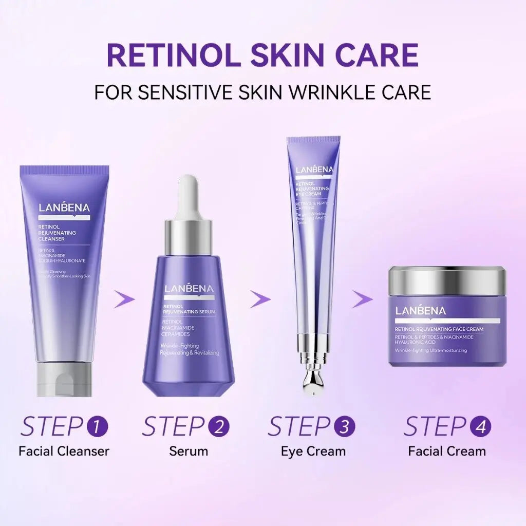 LANBENA Retinol Facial Skincare Serum Set – Anti-Aging, Firming, Moisturizing, Reduces Fine Lines & Rejuvenates Skin - Lylamor.com