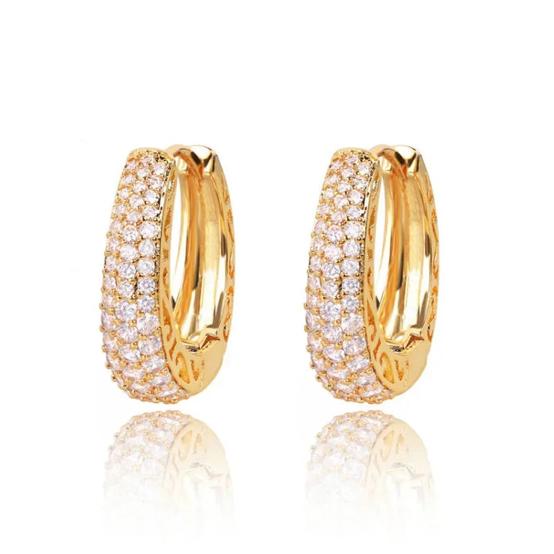 RAKOL Gold Hoop Earrings with CZ Stones - Lylamor.com