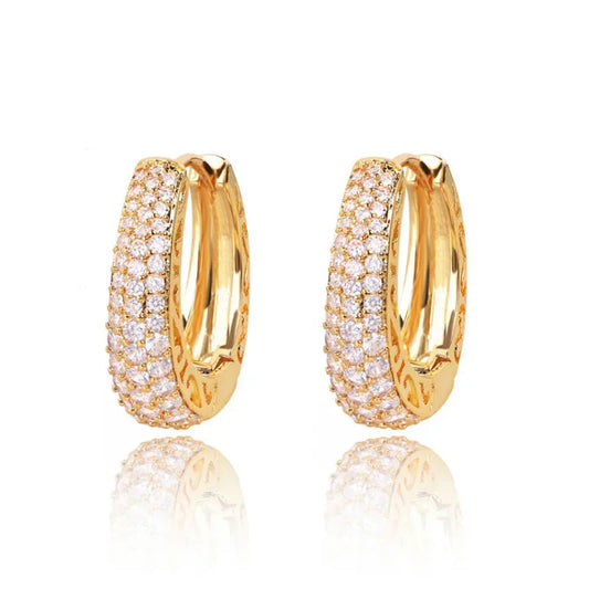 RAKOL Gold Hoop Earrings with CZ Stones - Lylamor.com