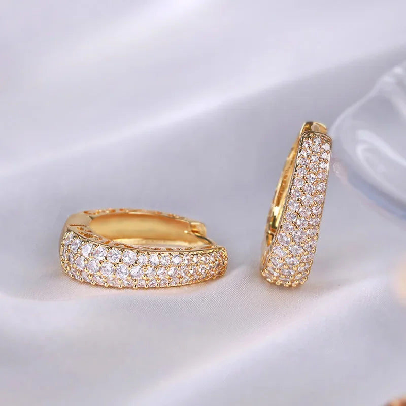 RAKOL Gold Hoop Earrings with CZ Stones - Lylamor.com