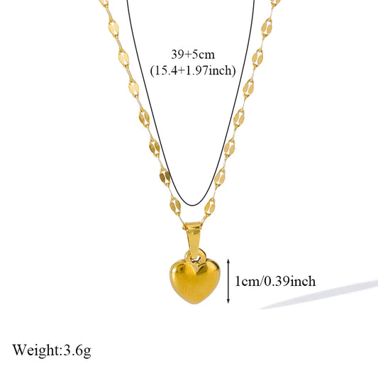 EILIECK 316L Stainless Steel Heart Jewelry Set - 18K Gold Plated & Waterproof - Lylamor.com
