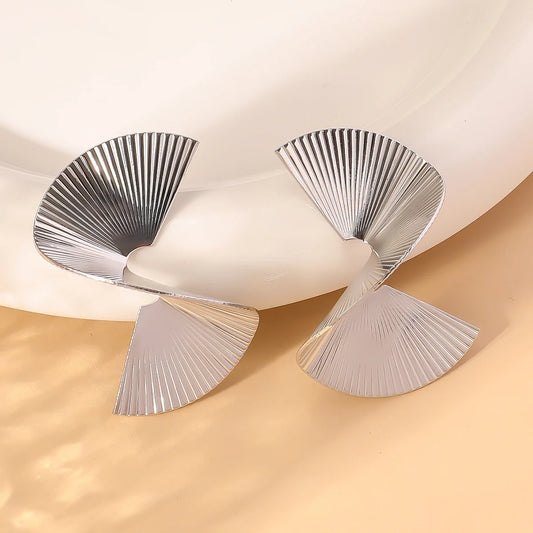 Retro Spiral Statement Earrings : Geometric Gold & Silver Party Jewelry for Women - Lylamor.com