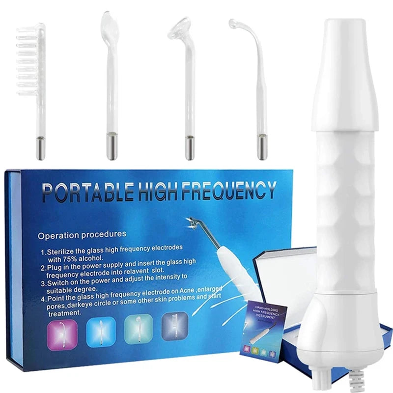 4 – in -1 High Frequency Facial Wand | Glass Electrode Skin Therapy Machine - Lylamor.com