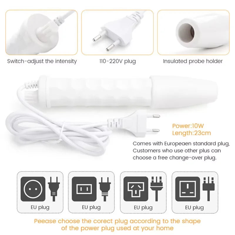 4 – in -1 High Frequency Facial Wand | Glass Electrode Skin Therapy Machine - Lylamor.com