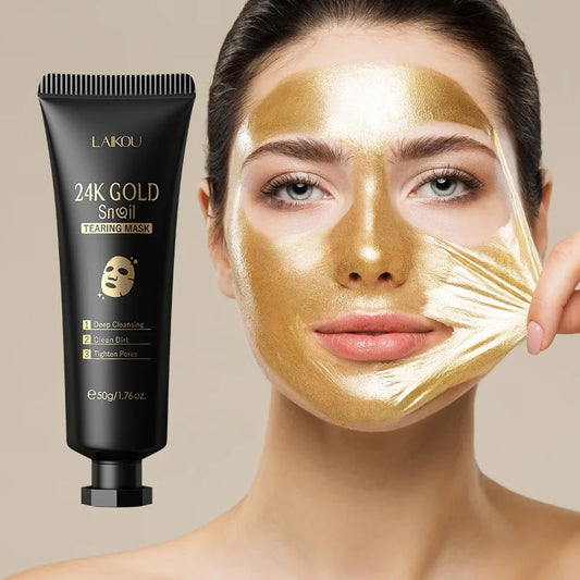 LAIKOU 24K Gold Sakura Peeling Mask | Anti-Wrinkle & Whitening Tear Off Facial - Lylamor.com