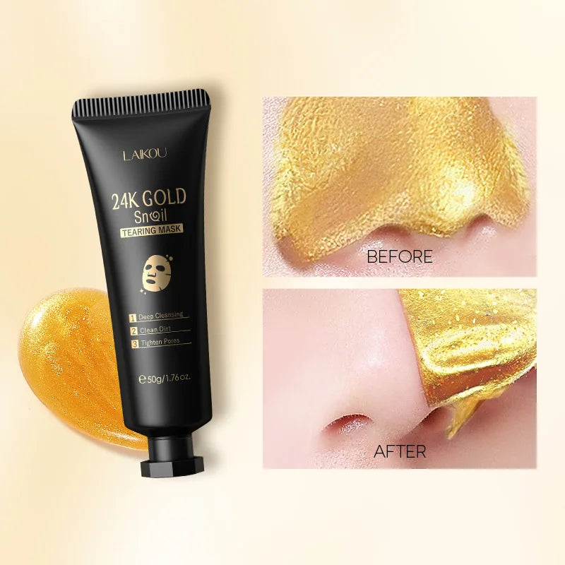 LAIKOU 24K Gold Sakura Peeling Mask | Anti-Wrinkle & Whitening Tear Off Facial - Lylamor.com