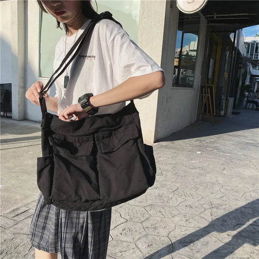 Vintage Canvas Shoulder Bag – Women’s Casual Crossbody Tote & Messenger Purse - Lylamor.com