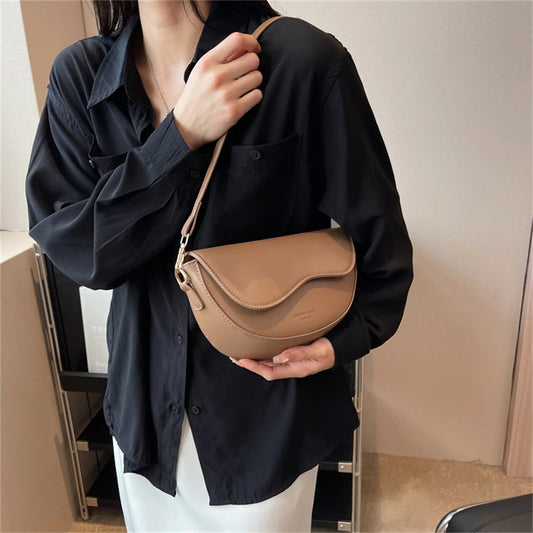 2025 Vintage Saddle Crossbody Bag – PU Leather Underarm Shoulder Bag for Women - Lylamor.com