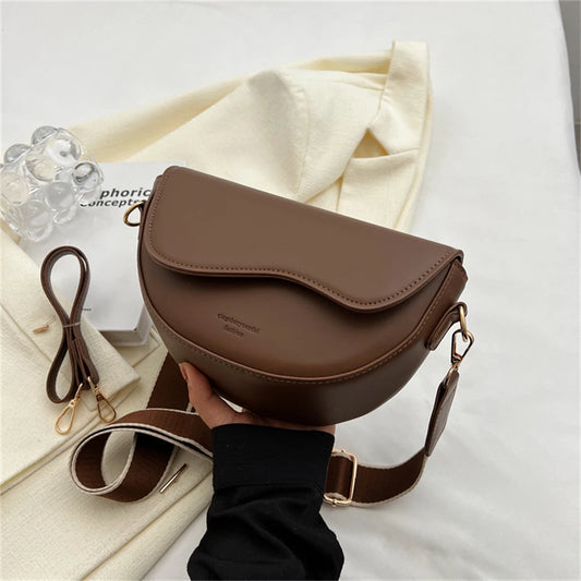 2025 Vintage Saddle Crossbody Bag – PU Leather Underarm Shoulder Bag for Women - Lylamor.com