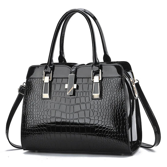 Luxury Crocodile-Pattern Tote Bag - Large Capacity Designer Shoulder & Crossbody Handbag - Lylamor.com