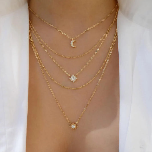 Vintage Multi-Layer Disc Necklace | Trendy Gold Pendant Set for Women - Lylamor.com