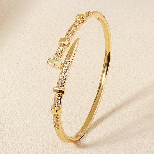 Zircon Nail Bracelet – Trendy Screw Bangle for Women (Everyday & Party Wear) - Lylamor.com
